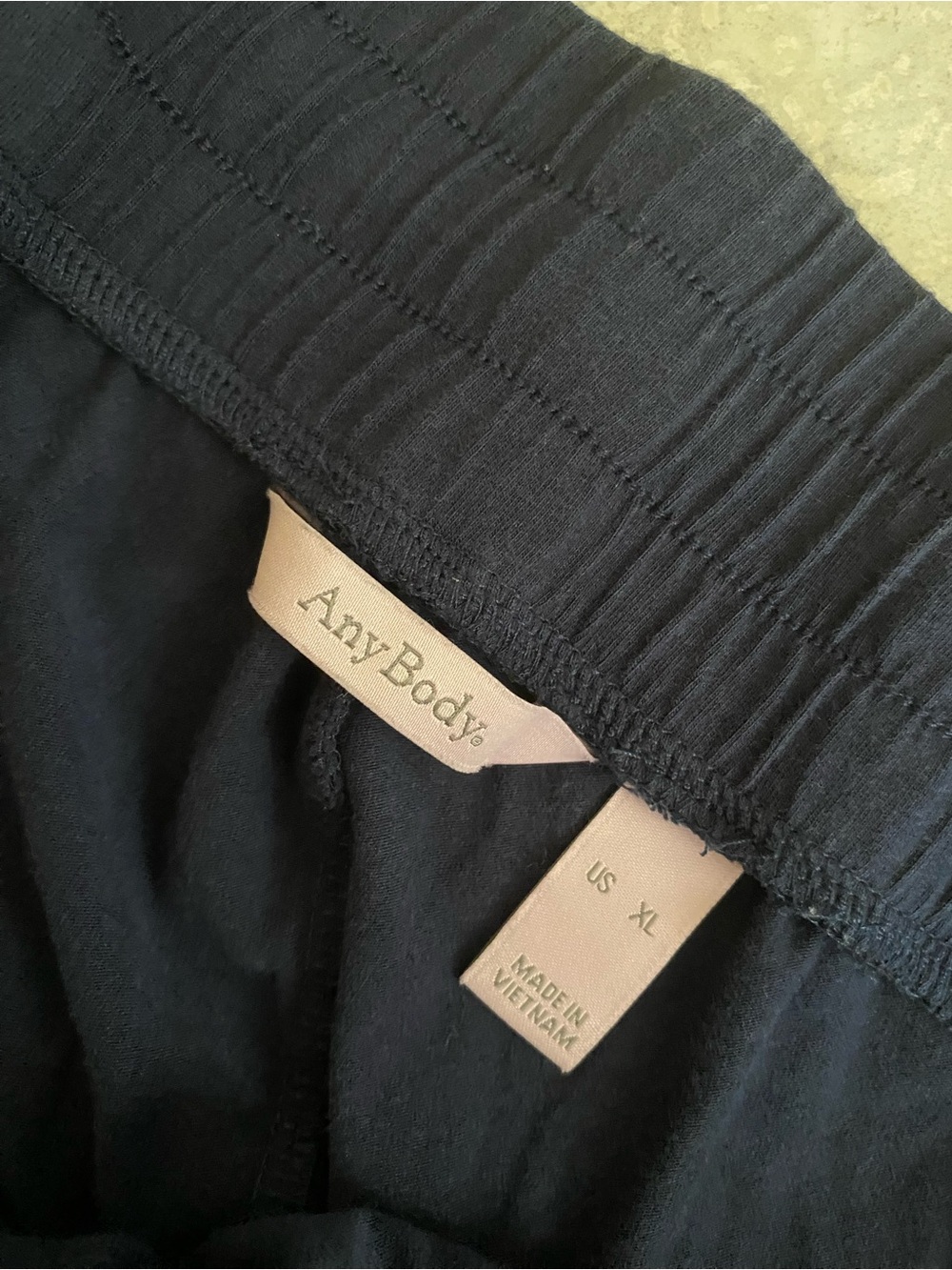 AnyBody Navy Jogger Lounge pants with Drawstring - Picture 6 of 7